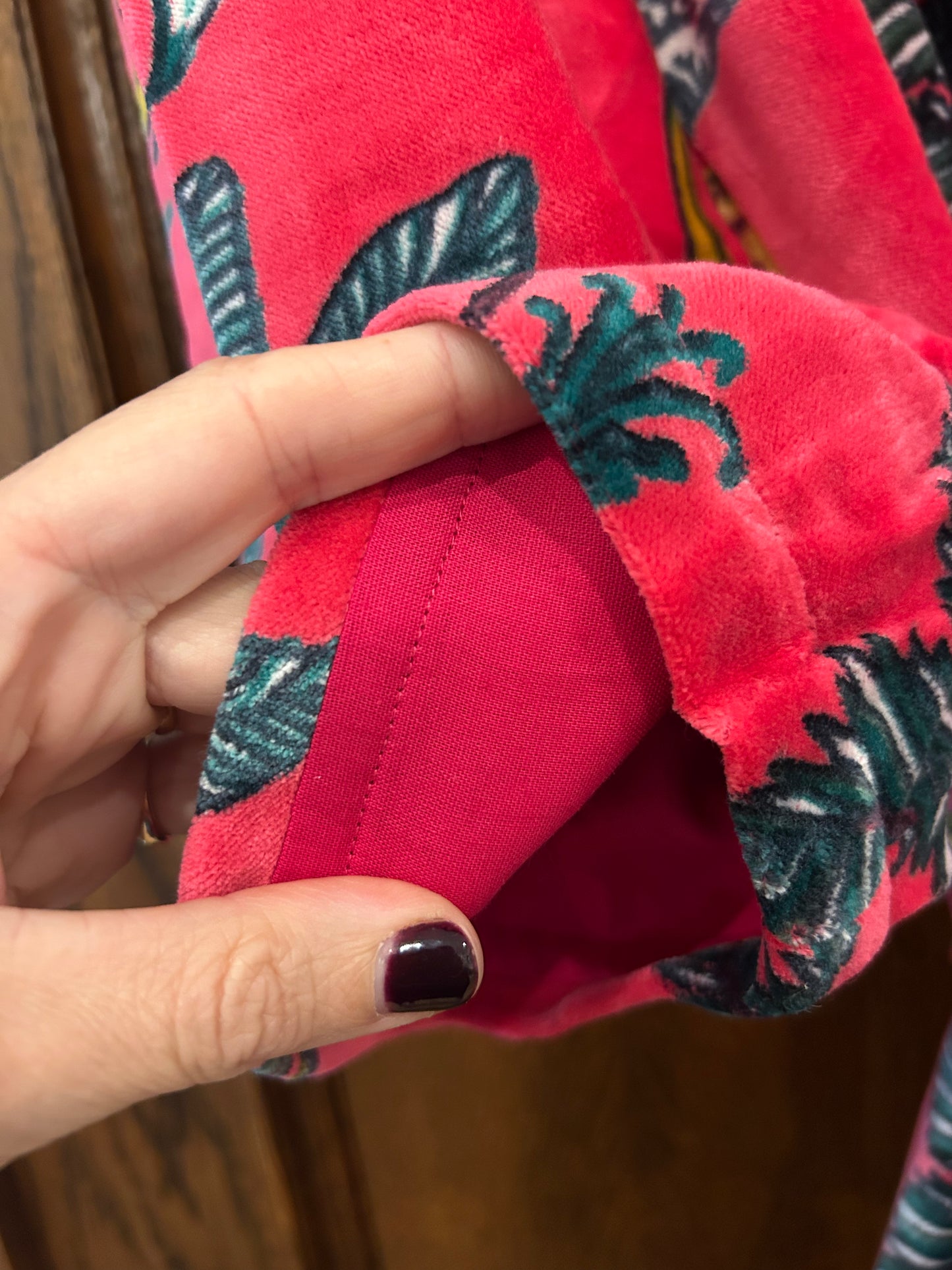 Velvet Robe • Pink Jungle Print