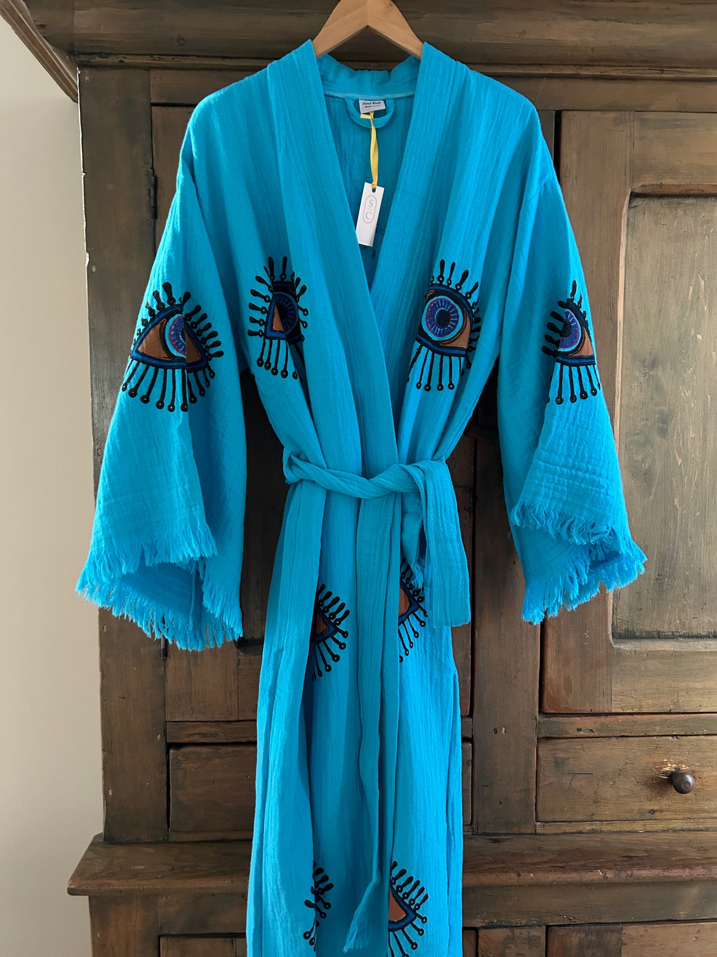Open Eye Cotton Robe • Blue