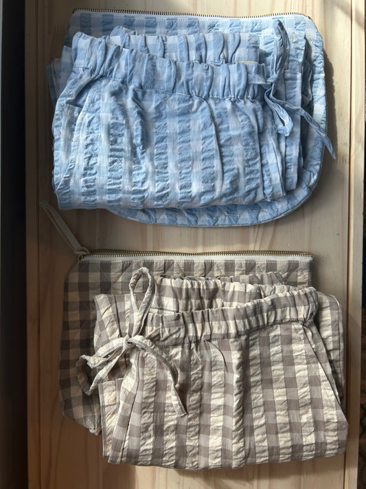 Pants and Cosmetic Bag Set • Light Blue