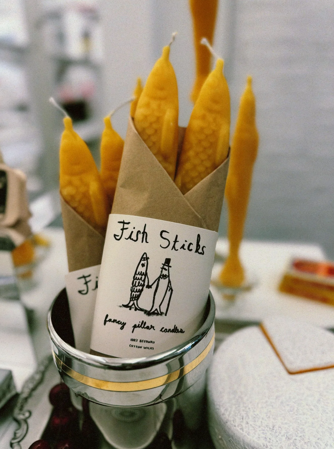 "Fish Sticks" Beeswax Tapers