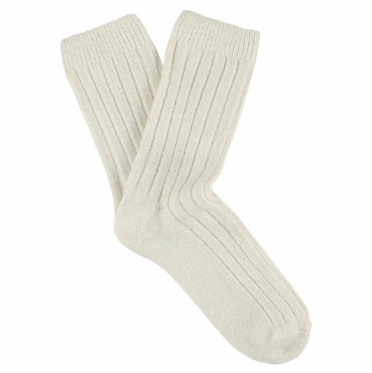 Cashmere Crew Socks • Ecru