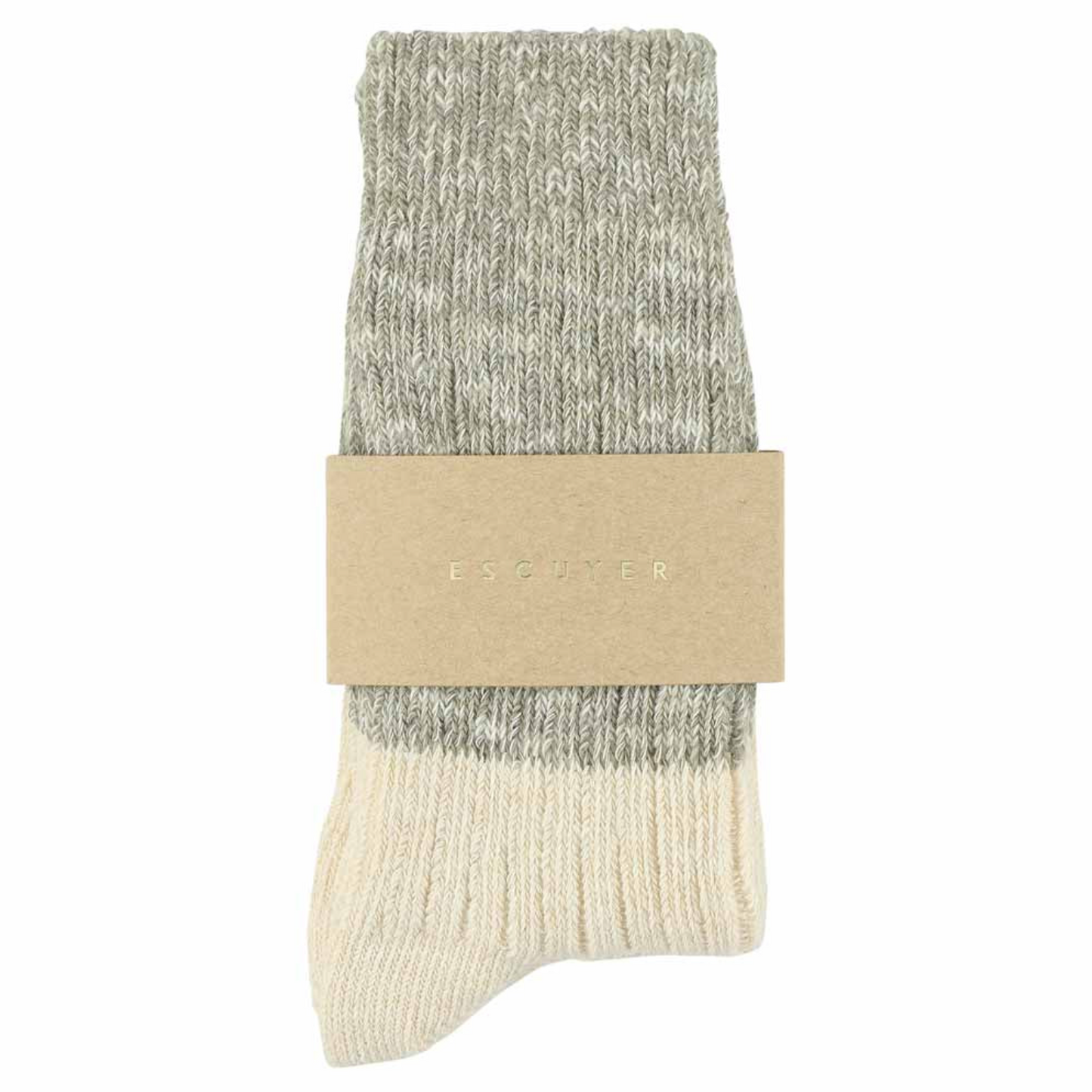 Melange Socks • Light Grey/ Ecru