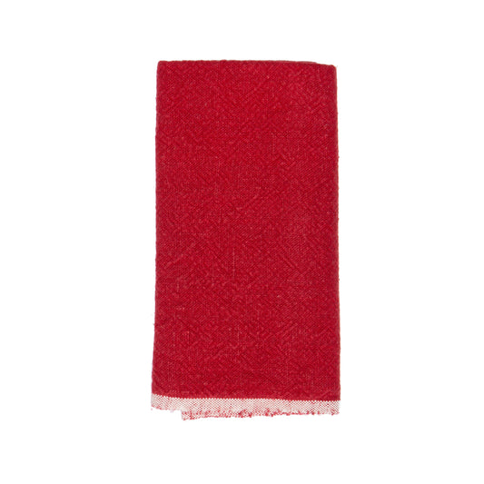 Hand-Spun Linen Towel • Red