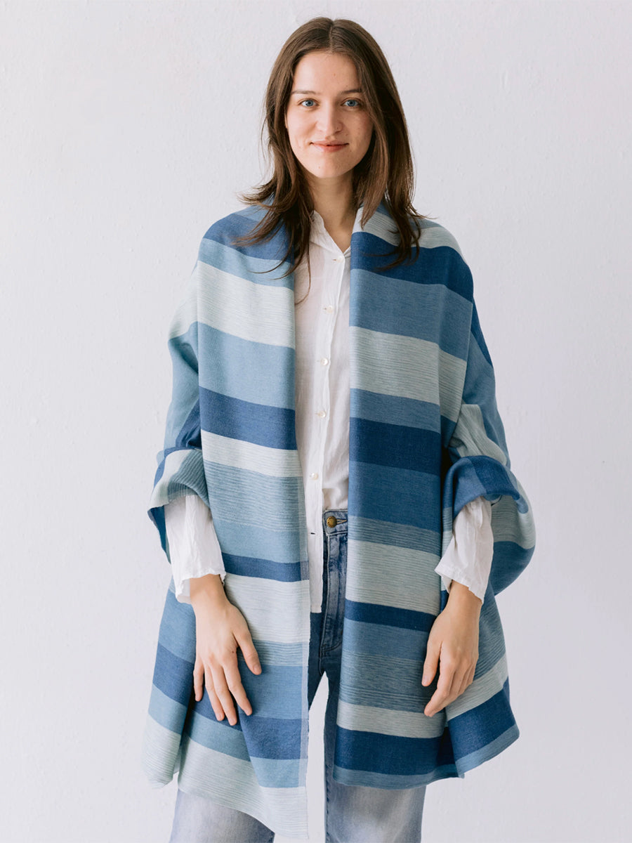 Hand-Woven Shawl • Carolina Blue
