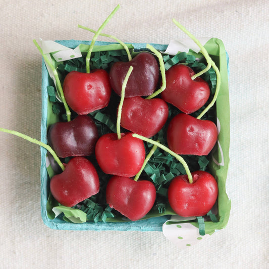 Dark Red Cherry Beeswax Birthday Candles: 10
