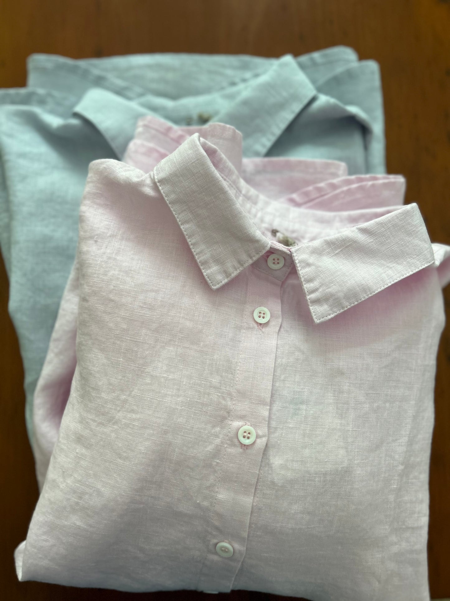 Oversized Linen Shirt • Blue