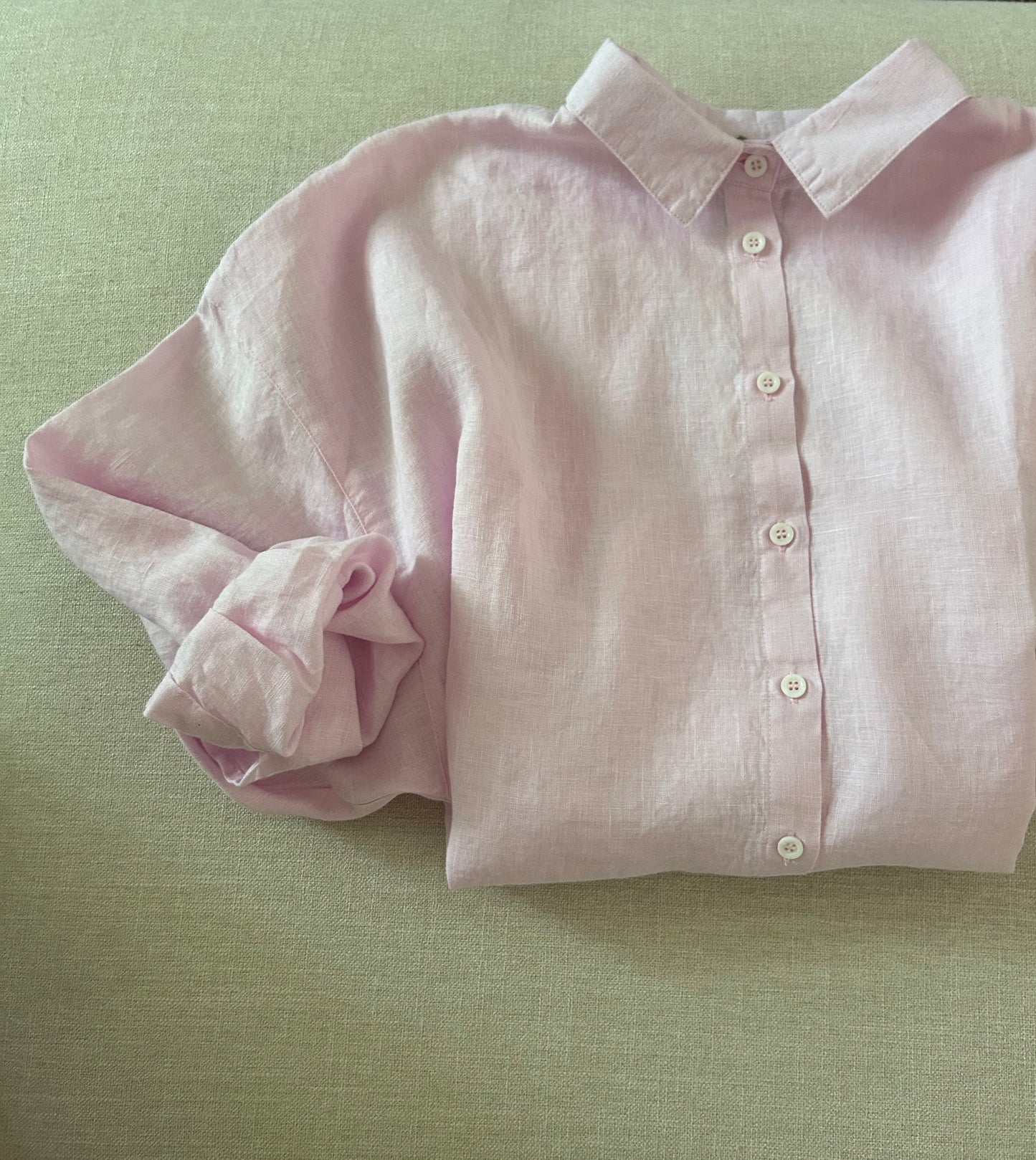 Oversized Linen Shirt • Pink