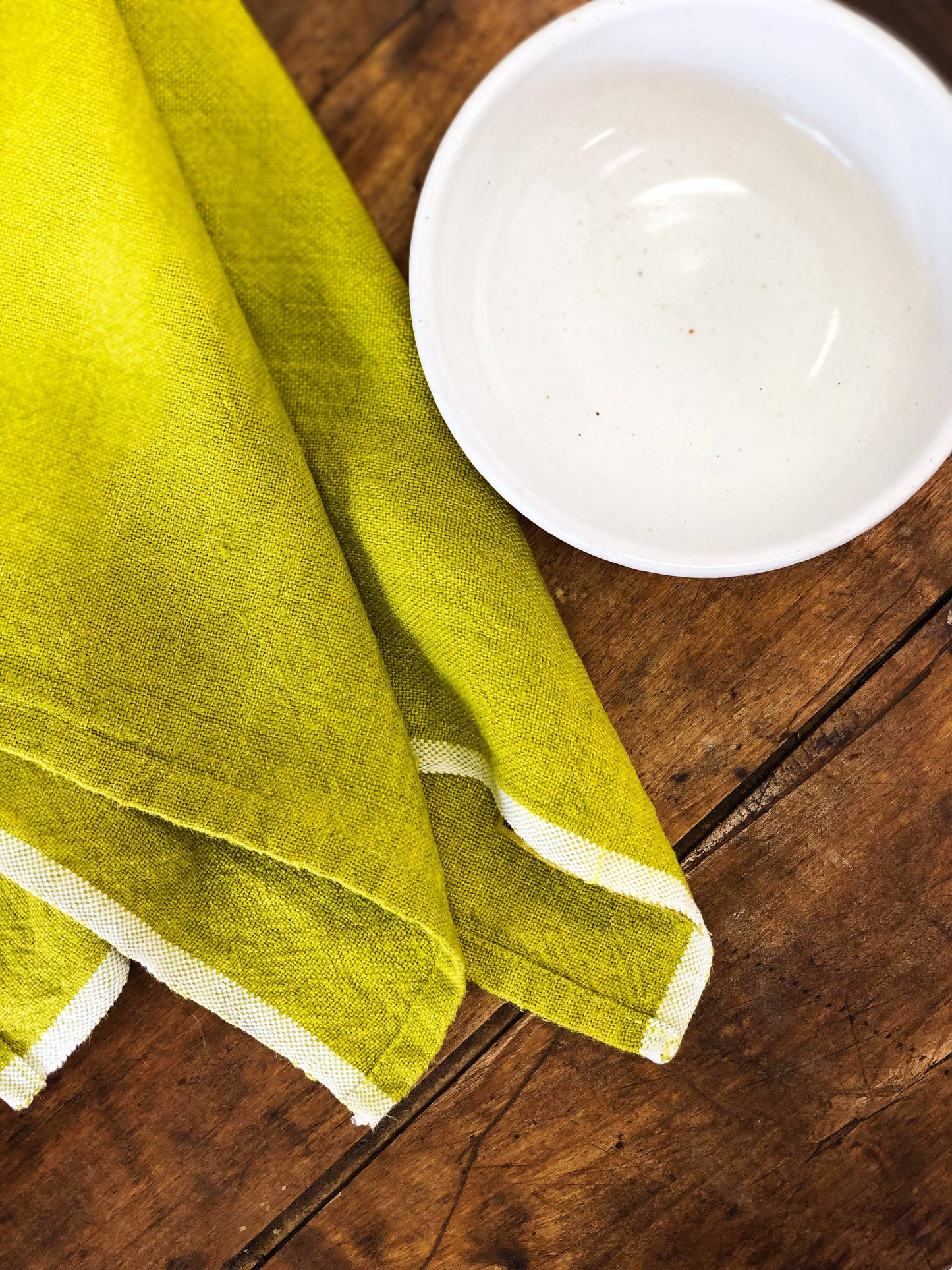 Hand-Spun Linen Towel • Lime