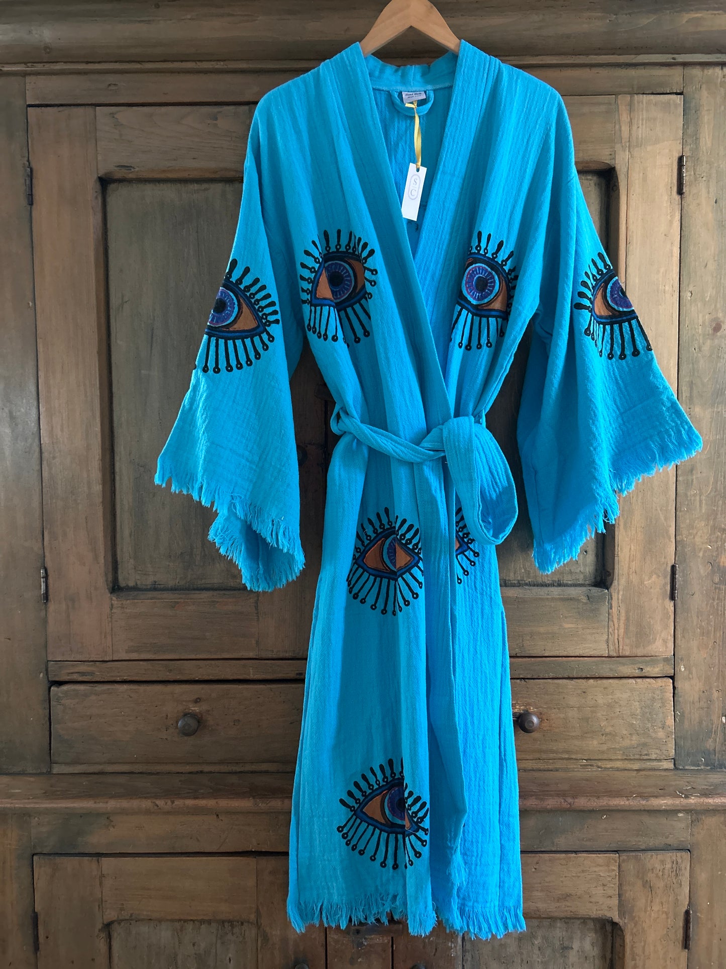 Open Eye Cotton Robe • Blue
