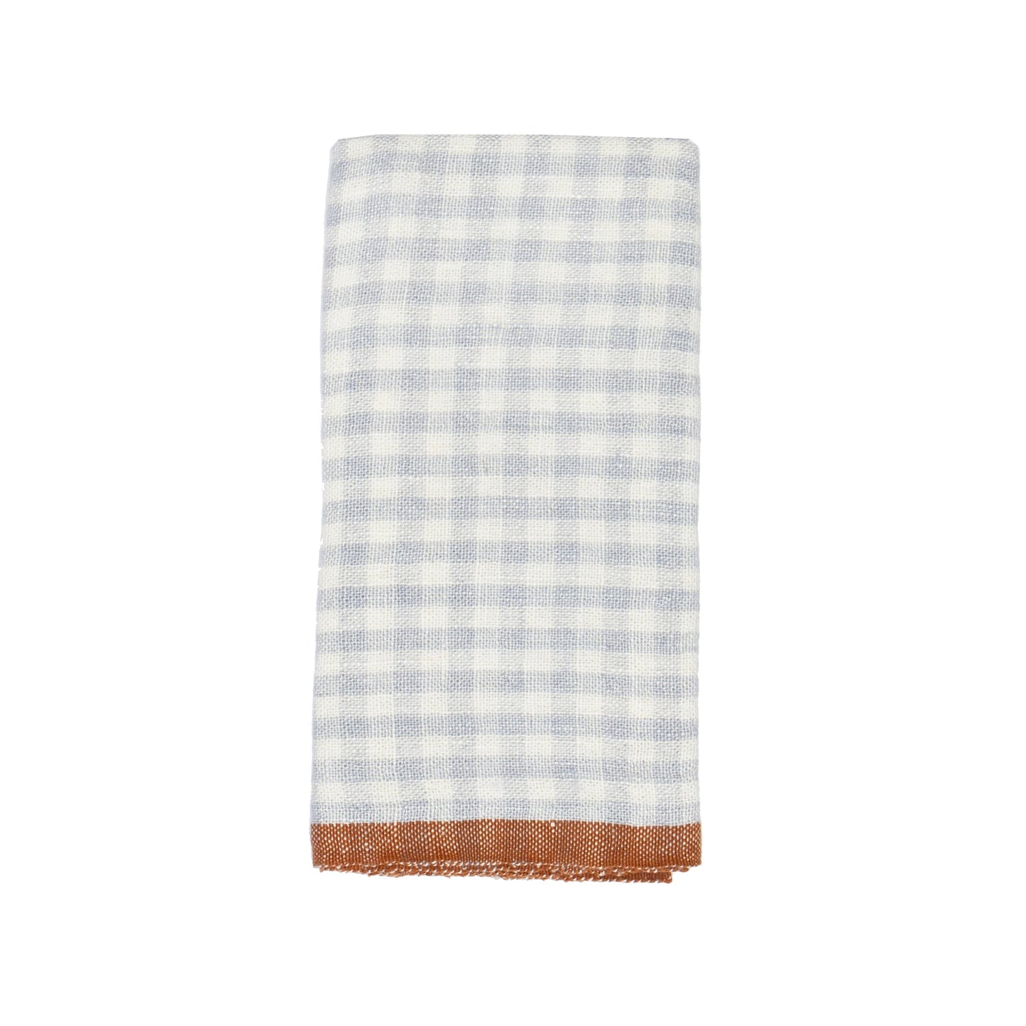 Hand-Spun Linen Towel • Blue/Cognac Gingham