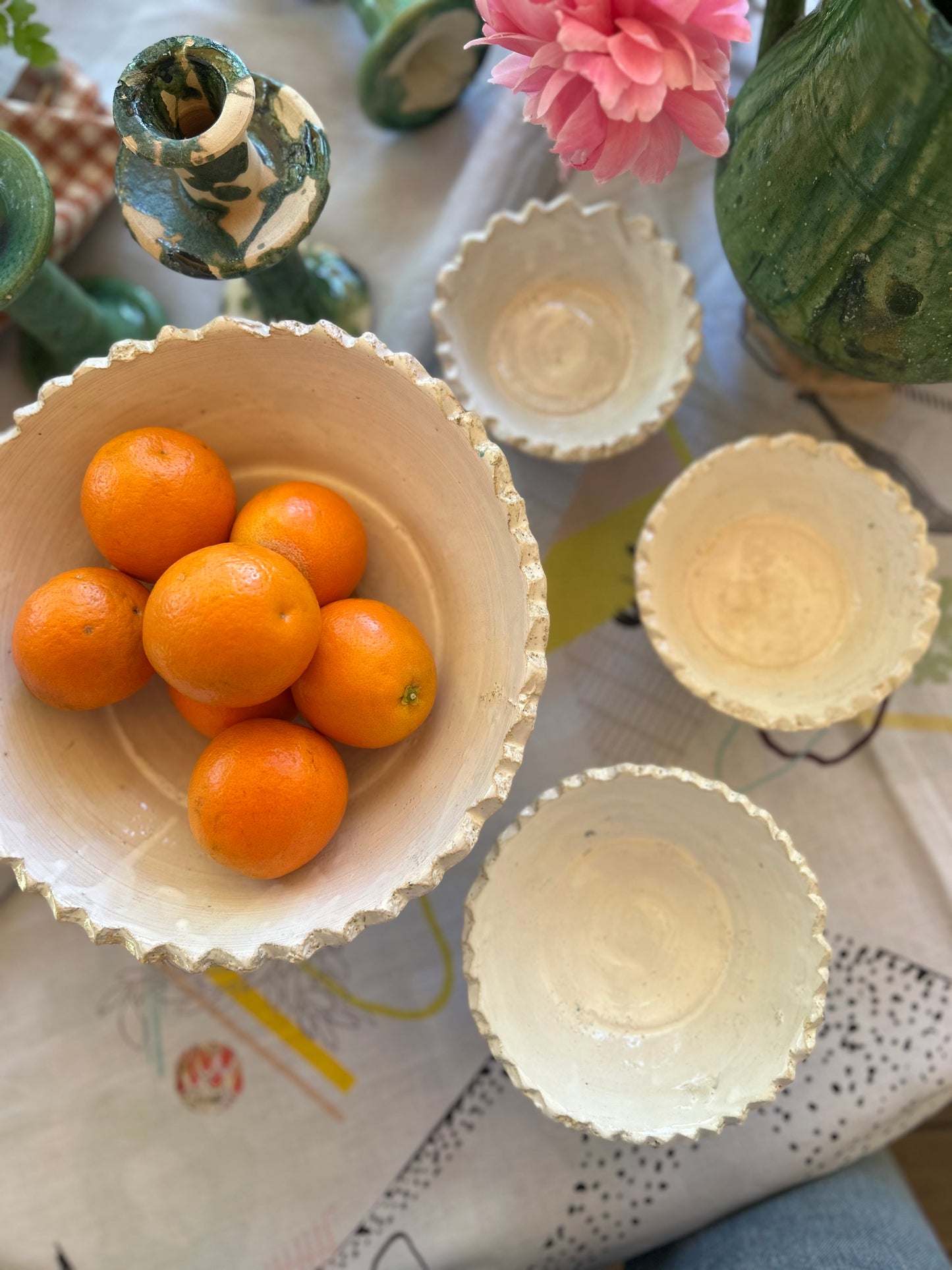 White Glazed Pedestal Bowl