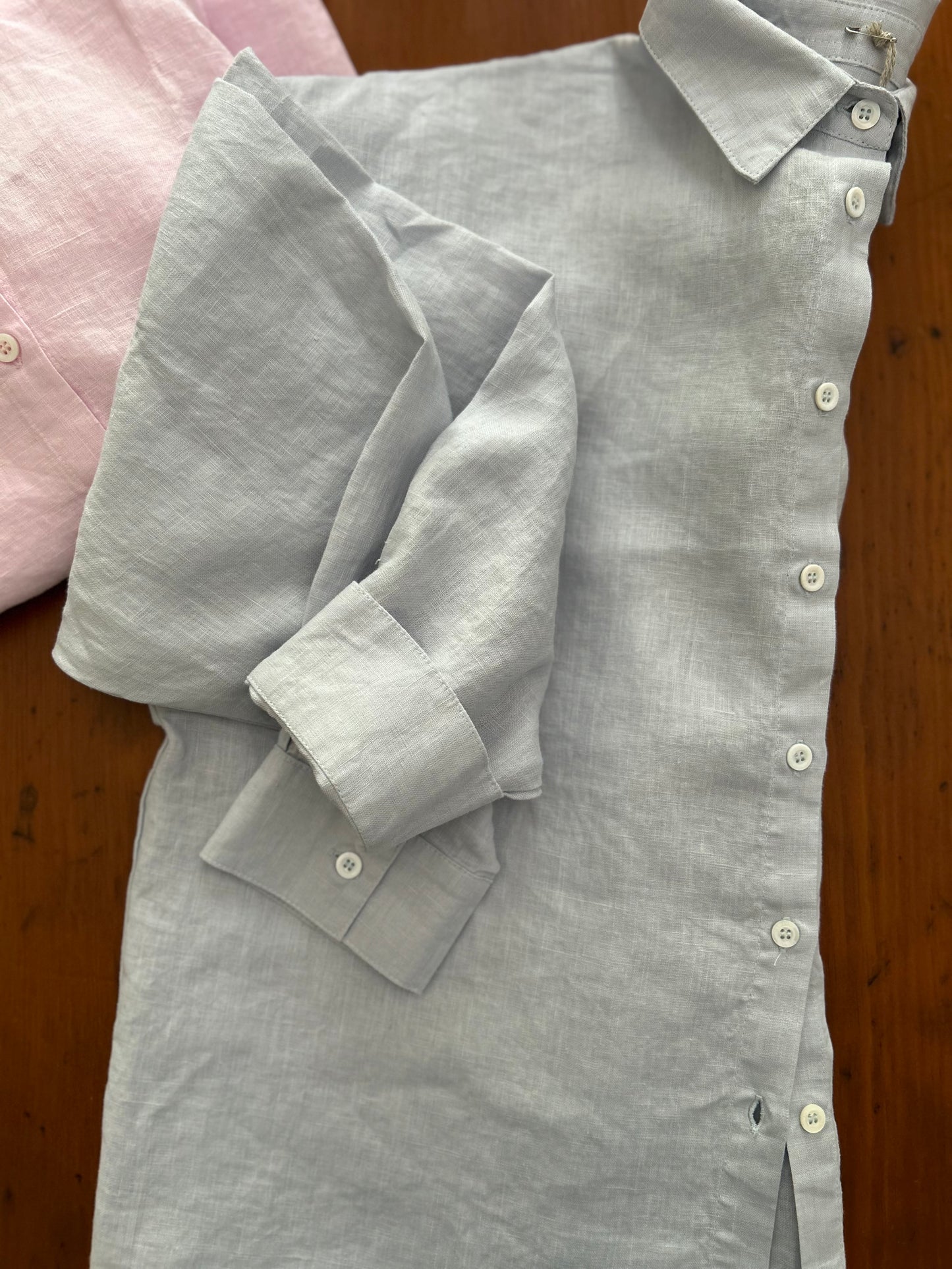 Oversized Linen Shirt • Blue