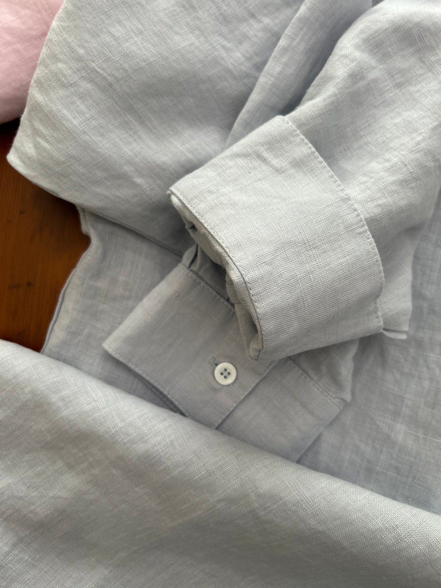 Oversized Linen Shirt • Blue