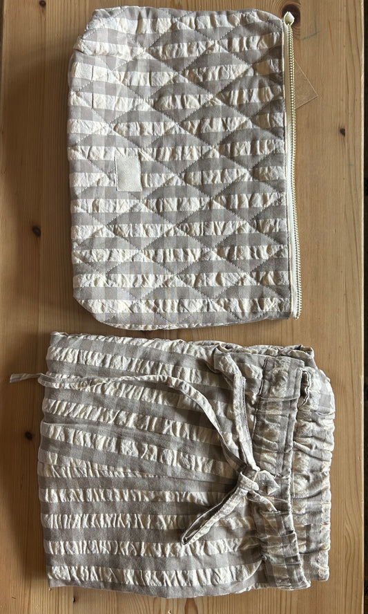 Pants and Cosmetic Bag Set • Natural