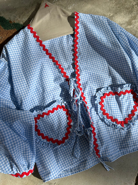 Oversized Gingham Love Cardigan