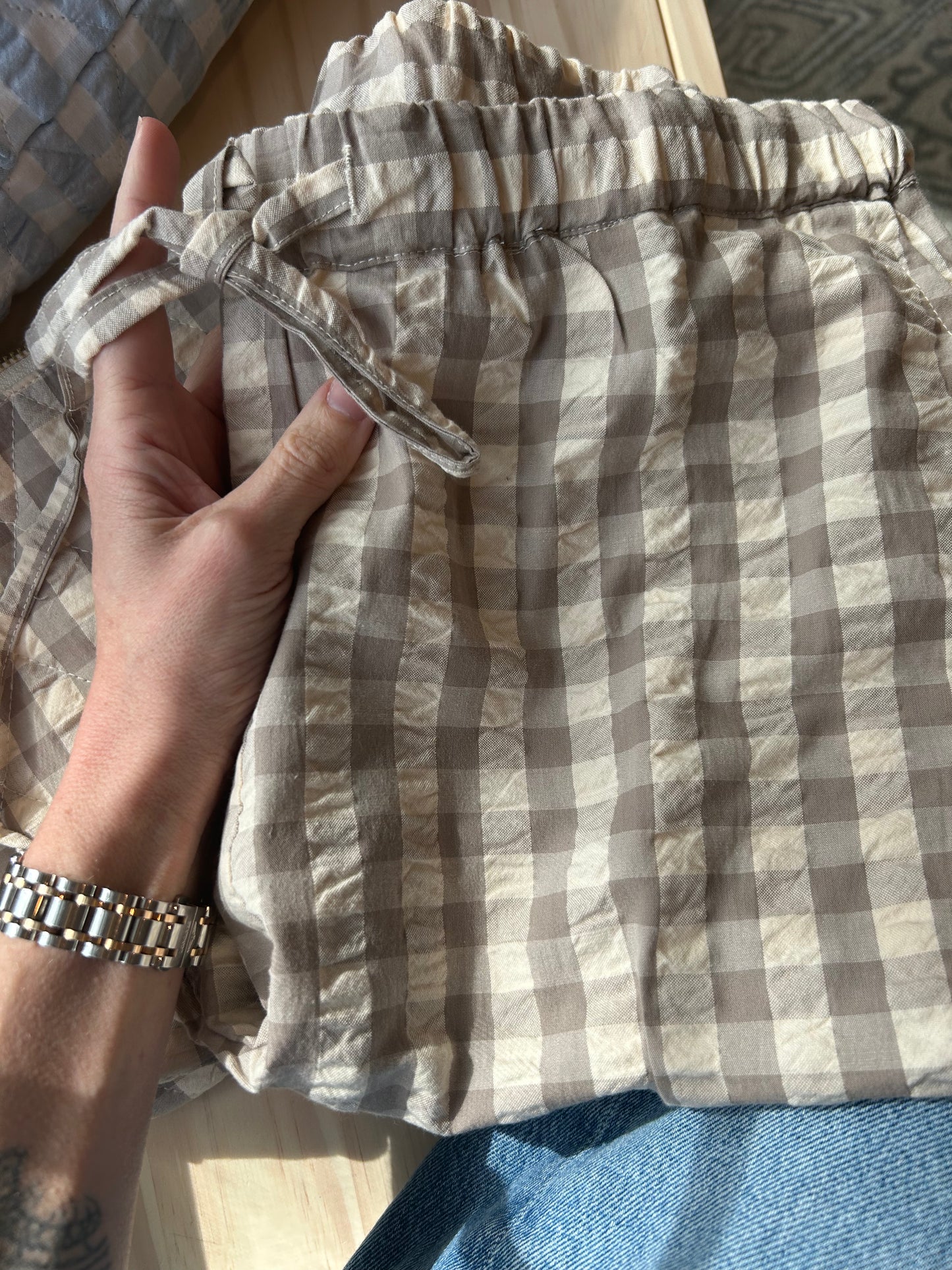 Pants and Cosmetic Bag Set • Natural