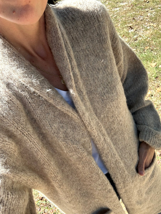 Hand Knit Long Cardigan