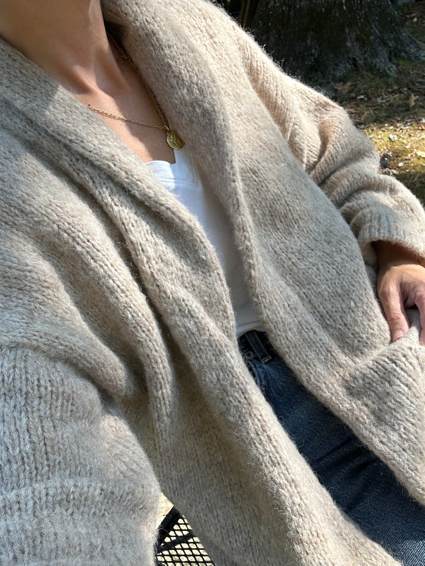 Hand Knit Long Cardigan