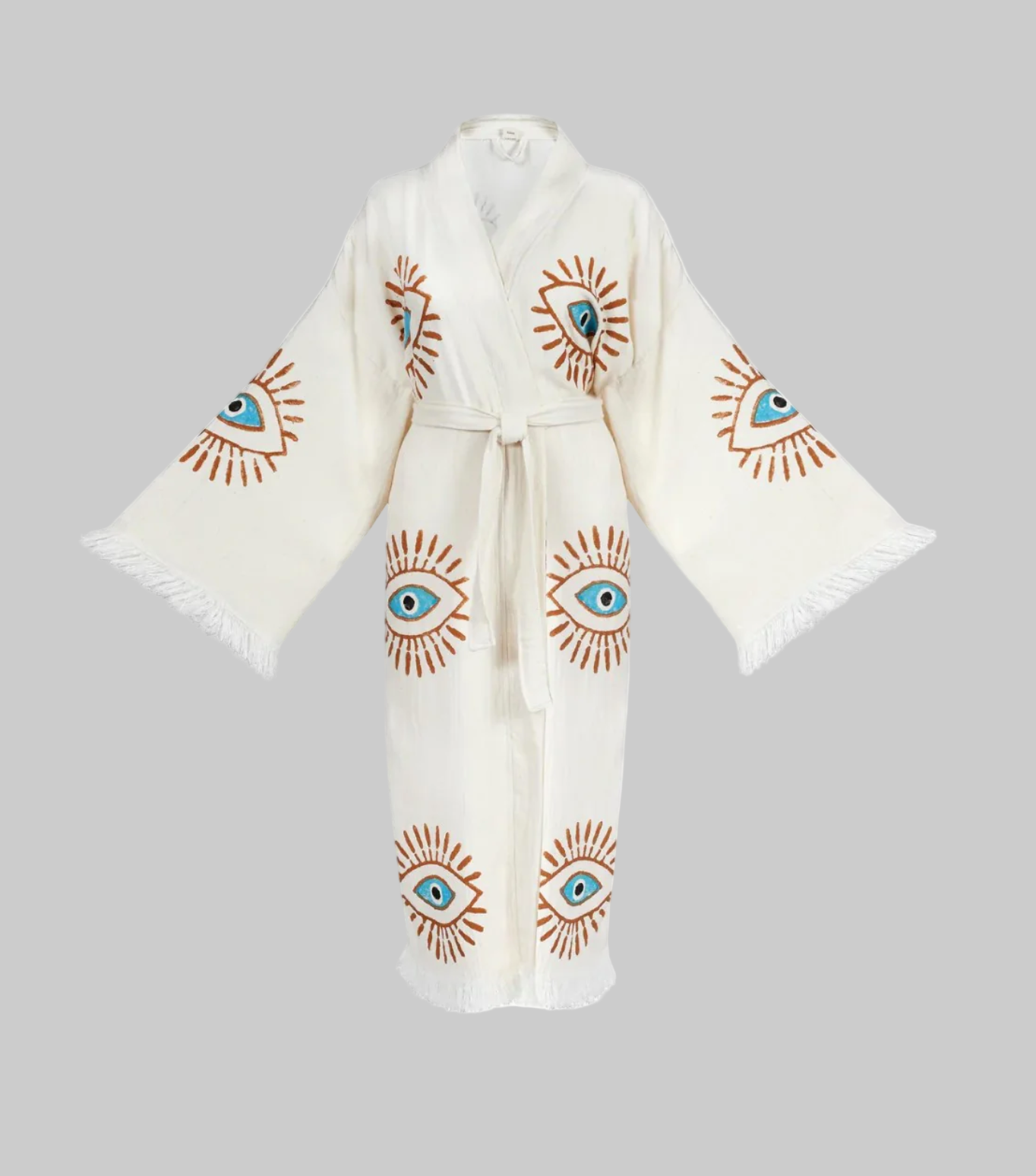 Open Eye Cotton Robe • White