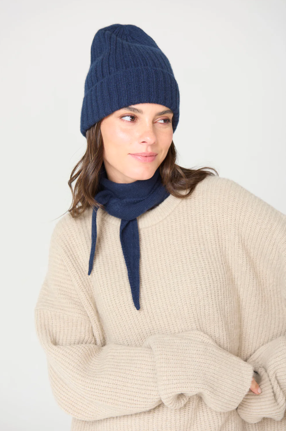 Cashmere Mini Scarf • Navy