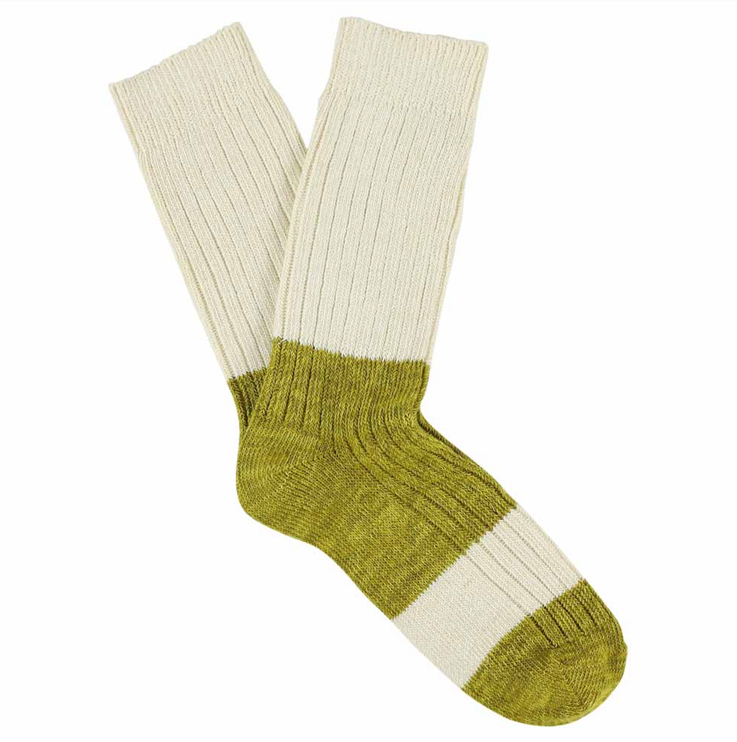 Melange Socks • Ecru/ Moss