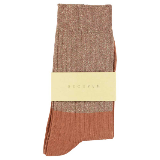 Lurex Socks • Gold/ Arabian Spice