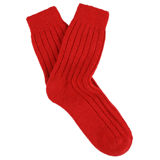 Cashmere Crew Socks • Red