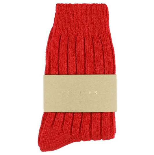 Cashmere Crew Socks • Red