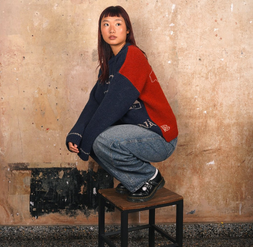 Freedom Sweater • Navy/ Red
