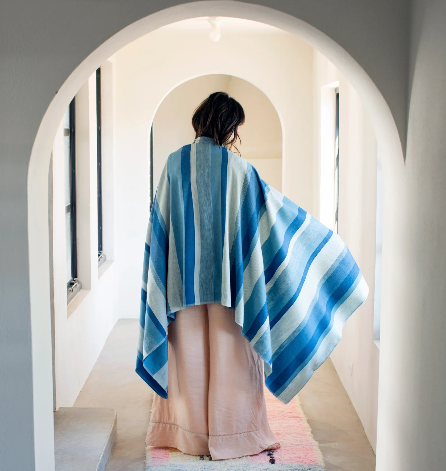 Hand-Woven Shawl • Carolina Blue