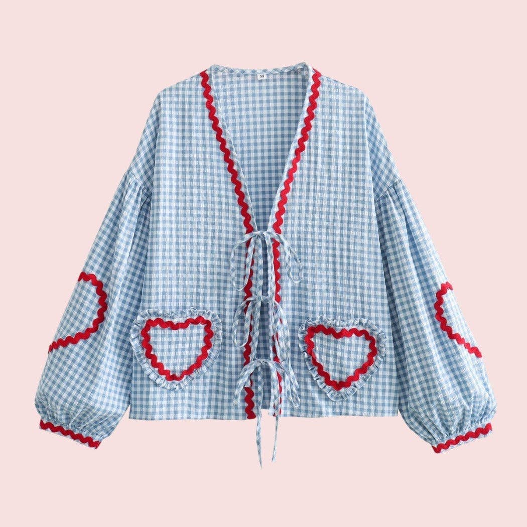 Oversized Gingham Love Cardigan