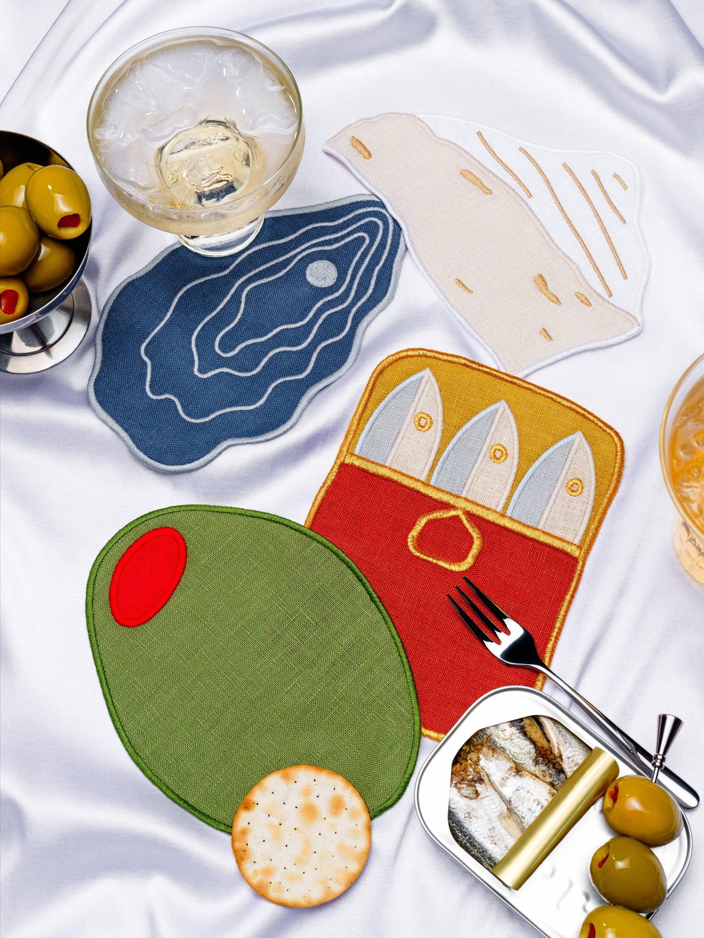 Linen Hors D'Oeuvres Cocktail Napkins • Set Of 4