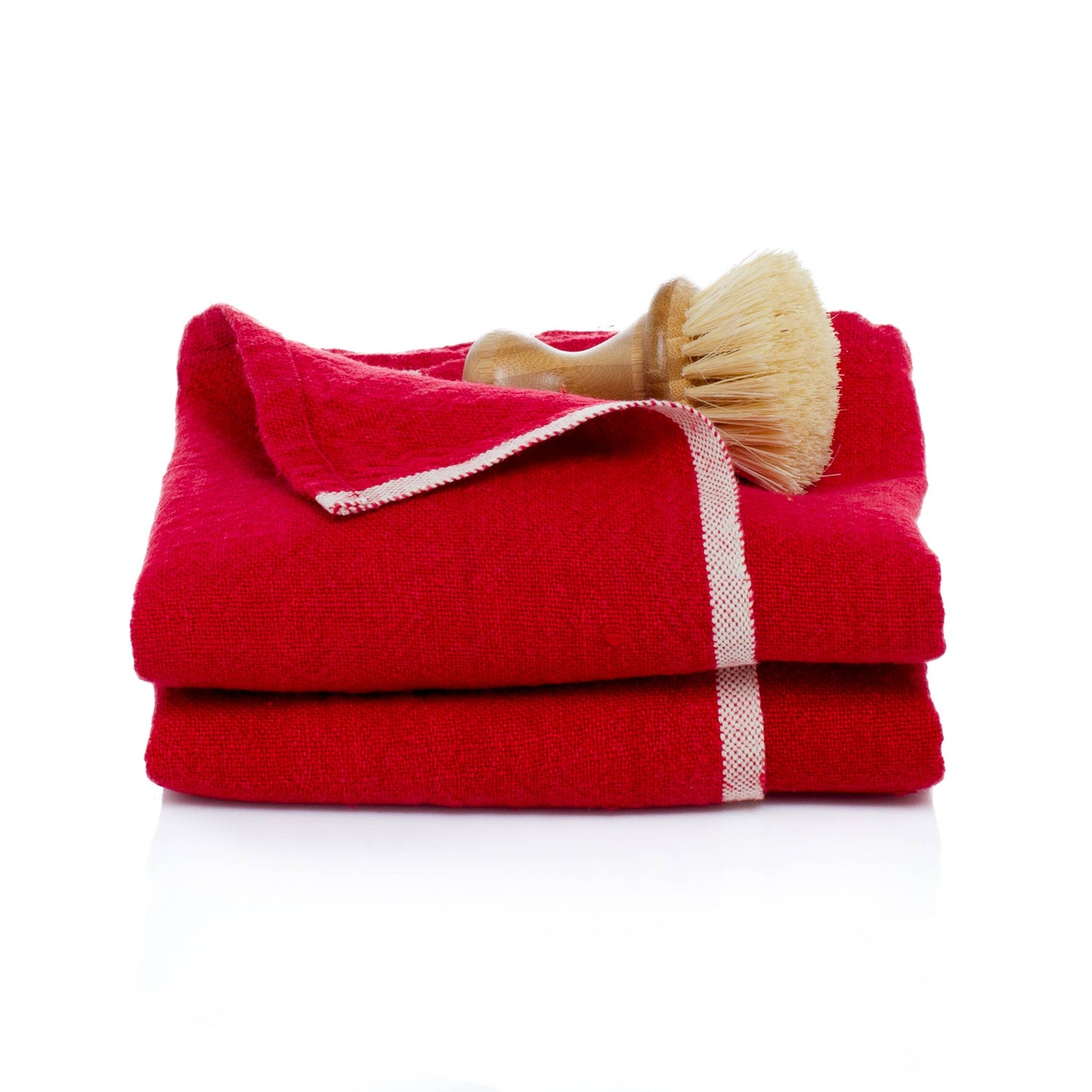 Hand-Spun Linen Towel • Red
