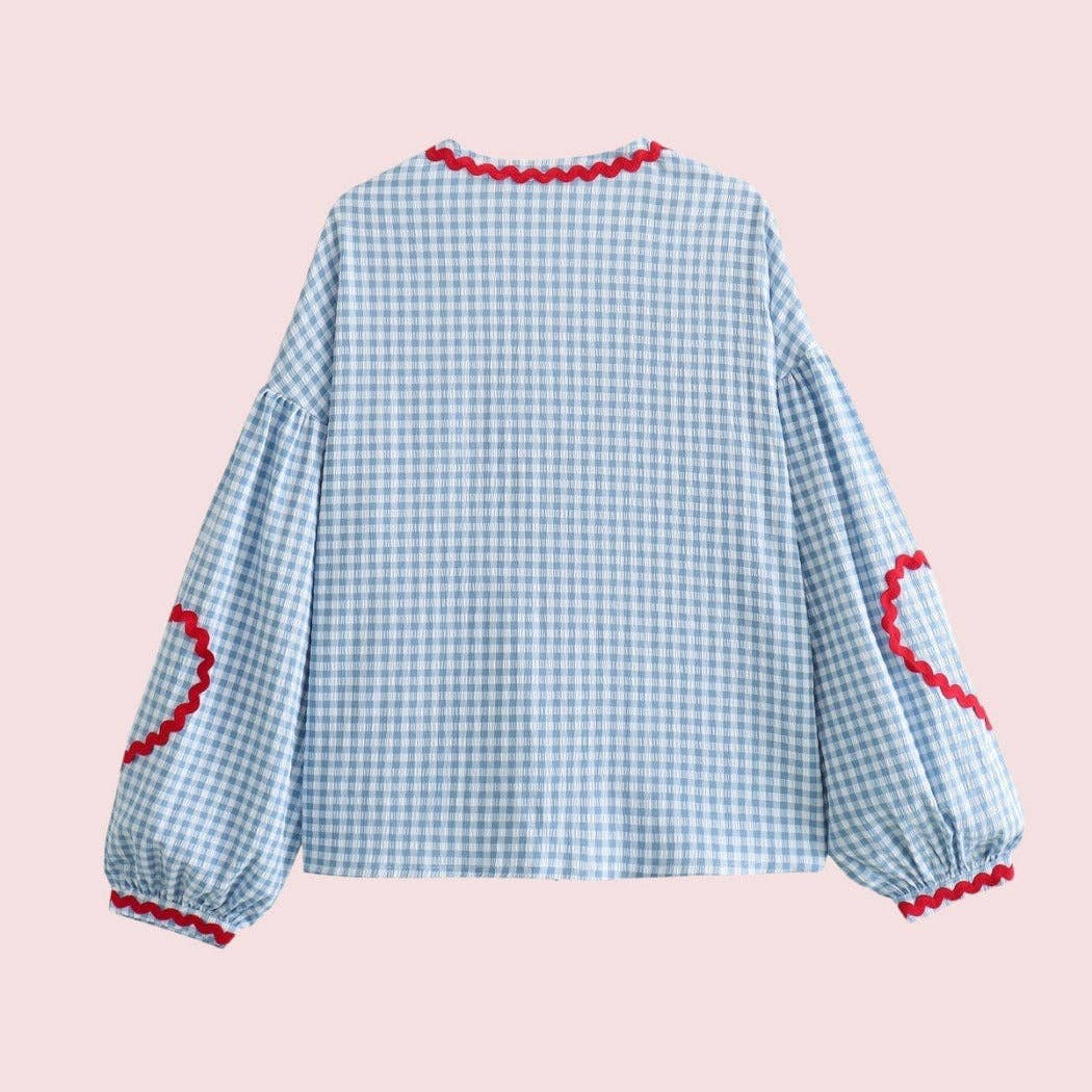 Oversized Gingham Love Cardigan