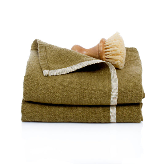 Hand-Spun Linen Towel • Olive