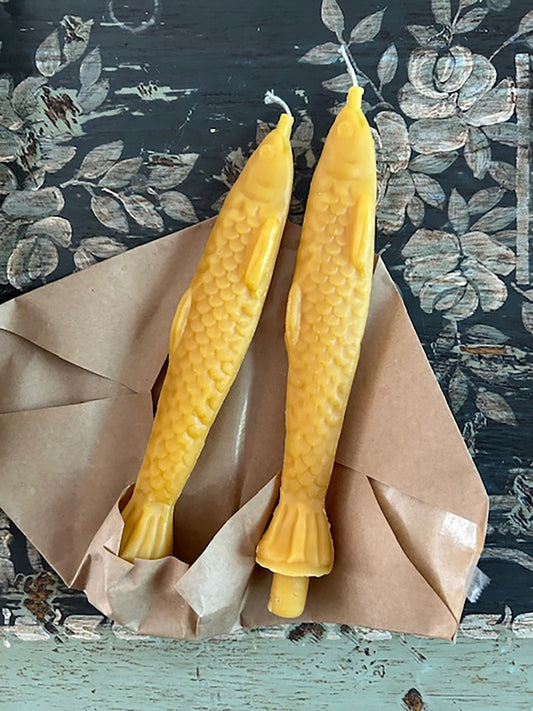 "Fish Sticks" Beeswax Tapers