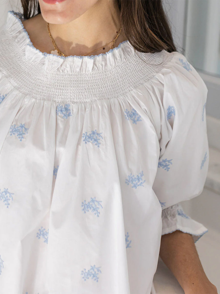 Smocked Embroidered Nightgown