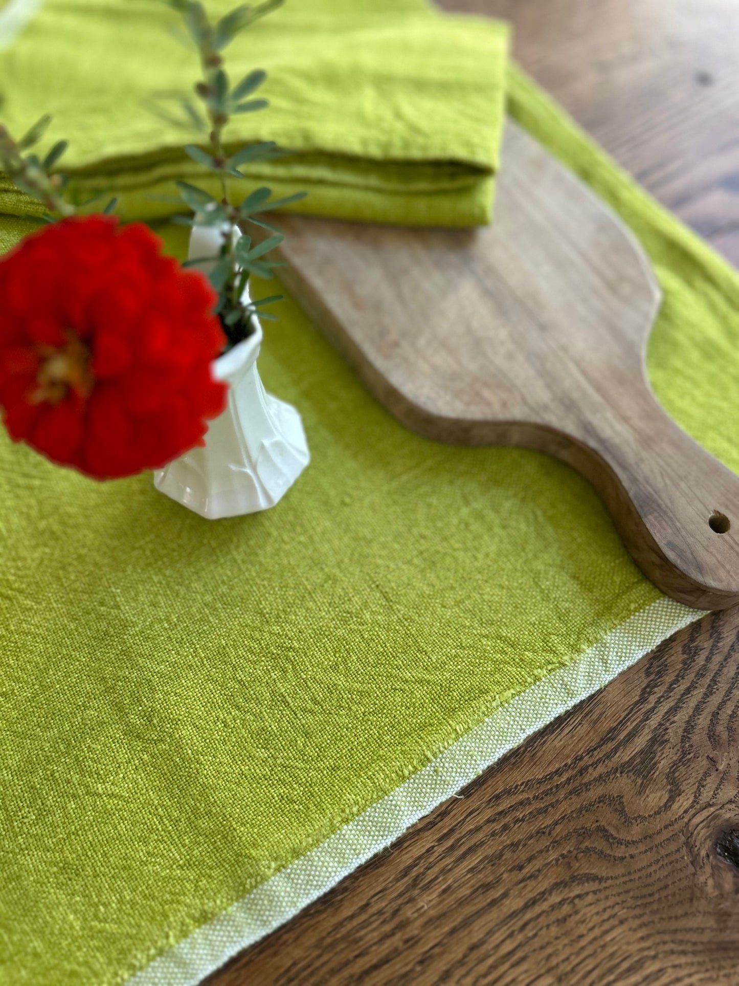 Hand-Spun Linen Towel • Lime